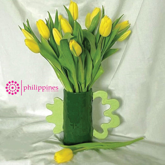 Yellow Tulips In A Vase