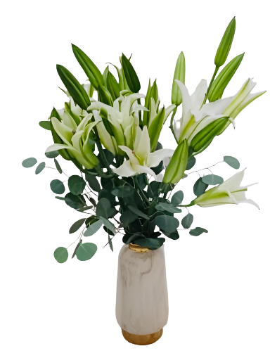 Casablanca Lily in a Clear Vase