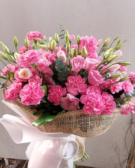 20 Pink Carnation &amp; Lisianthus BO – 32