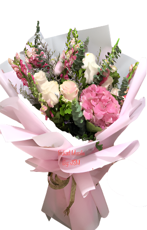 12 Premium Ecuadorian & Hydrangea Pink