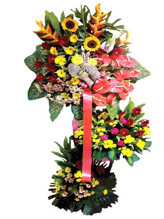 Sunflower,Gerbera and Assorted Flower Stand (6 ft)